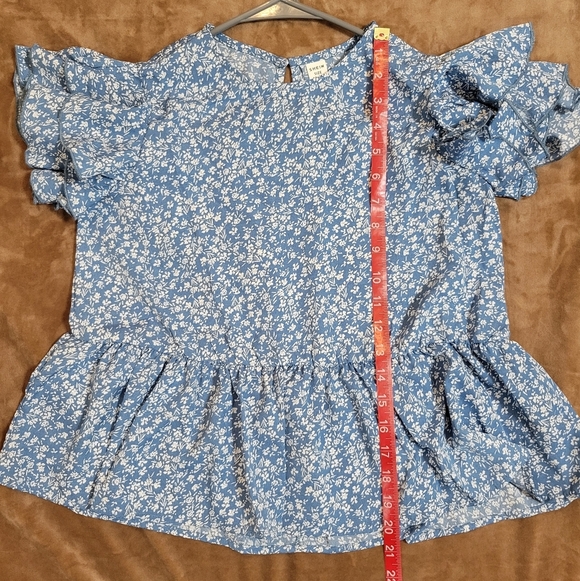 Shein girls ditsy floral print butterfly sleeve peplum blouse size 11-12y - Picture 5 of 5